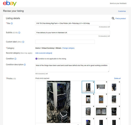 eBay listing